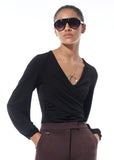 ALPHORRIA - Blusa Manga Bufante com Trespasse Preto