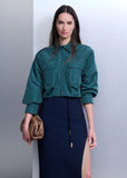 ALPHORRIA - Camisa Bolsos Cargo Verde Escuro