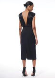 ALPHORRIA - Vestido Mídi Duo Fringe Black