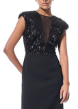ALPHORRIA - Vestido Mídi Duo Fringe Black