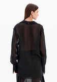La Moda - Camisa Oversized Alongada Preto - Verão 27