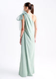 ALPHORRIA - Vestido Longo C/ Laço e Cinto Verde Malva