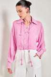 AVE RARA - Camisa Libia C F Off/Dourado e Rosa
