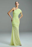 CAOS - Vestido Longo de Tule Drapeado Menta