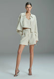 CAOS - Short de Linho com Transfer OFF White