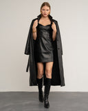 ANA VARGAS - Vestido Curto Stella Couro Preto