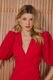 AGILITÀ - Vestido Curto Annelise Saia Transpassada Rouge