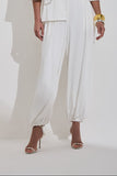 ALPHORRIA - Calça Ampla C/ Elastico Barra OFF White - Verão 27