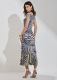 ALPHORRIA - Vestido Midi Ombro a Ombro Estampado - Verão 27