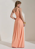 ALPHORRIA - Vestido Longo Detalhe Torção Pessego - Verão 27