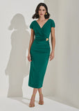 ALPHORRIA - Vestido Midi C/ Metal Verde - Verão 27