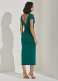 ALPHORRIA - Vestido Midi C/ Metal Verde - Verão 27