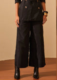 ALPHORRIA - Calça Wide Leg C/ Cos de Elastico Preto