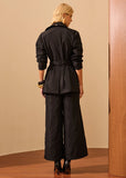 ALPHORRIA - Calça Wide Leg C/ Cos de Elastico Preto