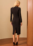 ALPHORRIA - Vestido Midi ML C/ Fenda Preto