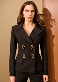 ALPHORRIA - Blazer C/ Lapela e Bolso Preto