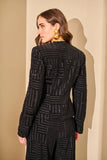 ALPHORRIA - Blazer Acinturado Bordado Preto