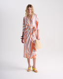 ALPHORRIA - Vestido Midi Transpassado Multi-cor