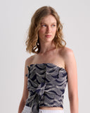 ALPHORRIA - Corset Pregas Azul Marinho