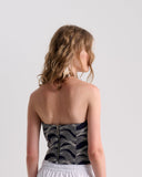ALPHORRIA - Corset Pregas Azul Marinho