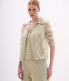 ARTE SACRA - Blusa Capim Limão C/ Gola Verde Lima