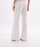 ARTE SACRA - Calça Boca Larga Shantung + Paete Glam OFF White