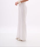 ARTE SACRA - Calça Boca Larga Shantung + Paete Glam OFF White