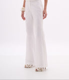 ARTE SACRA - Calça Boca Larga Shantung + Paete Glam OFF White