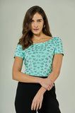 ONE UP - Blusa Aruba Swa Tiger Verde Estampado