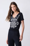ONE UP - Blusa Black Swa White Preto