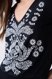 ONE UP - Blusa Black Swa White Preto
