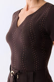 ONE UP - Blusa Brown C/ Swa Marrom