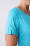 ONE UP - Blusa Chamois Turquoise Azul