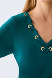ONE UP - Blusa Cetim Green C/ Ilhos Verde