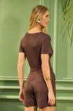 ONE UP - Blusa Dark Brown C/ Thomas
