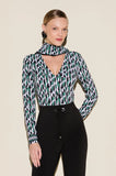 ONE UP - Blusa Eloide Verde Estampado