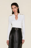 ONE UP - Blusa Fluity OFF C/ Correntes OFF White