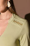 ONE UP - Blusa Fluity Pistache C/ Correntes Verde