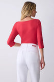ONE UP - Blusa Red C/ Ilhos Fume Vermelho
