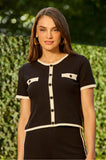 ONE UP - Blusa Tricot Black C/ OFF White - Verão 27