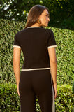 ONE UP - Blusa Tricot Black C/ OFF White - Verão 27