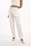KOHDE - Calça Slouchy Compact OFF White - Verão 27