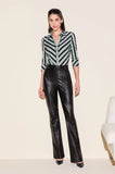 ONE UP - Calça Couro Black Basic Preto