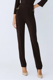ONE UP - Calça Crepe Brown C/ Ilhos Marrom