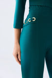 ONE UP - Calça Crepe Green C/ Ilhos Verde