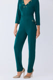 ONE UP - Calça Crepe Green C/ Ilhos Verde