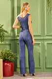 ONE UP - Calça Dark Jeans C/ Cristal Azul Marinho