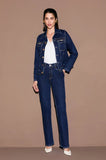 ONE UP - Calça Jeans Fivela Cristal Azul