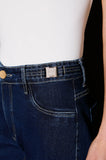 ONE UP - Calça Jeans Fivela Cristal Azul