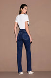 ONE UP - Calça Jeans Fivela Cristal Azul
